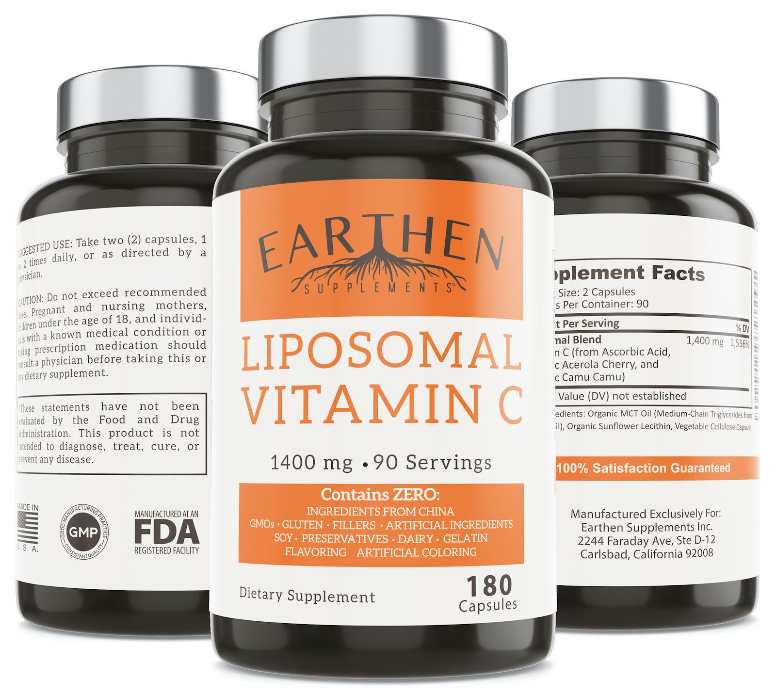 Liposomal Vitamin C Capsules | Earthen Supplements | Natural Ingredients