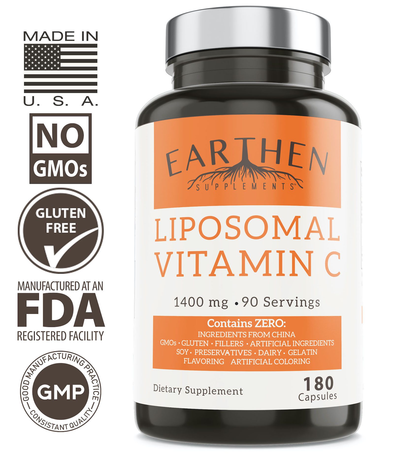 Liposomal Vitamin C Capsules | Earthen Supplements | Natural Ingredients